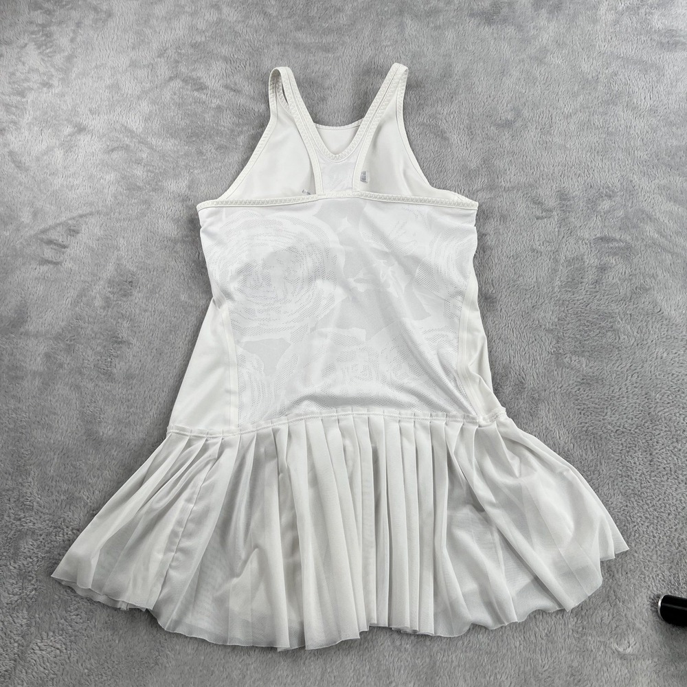 New Balance Pleated Mesh Racerback Tennis Dress M White WD71404 Athletic Golf - Picture 7 of 11